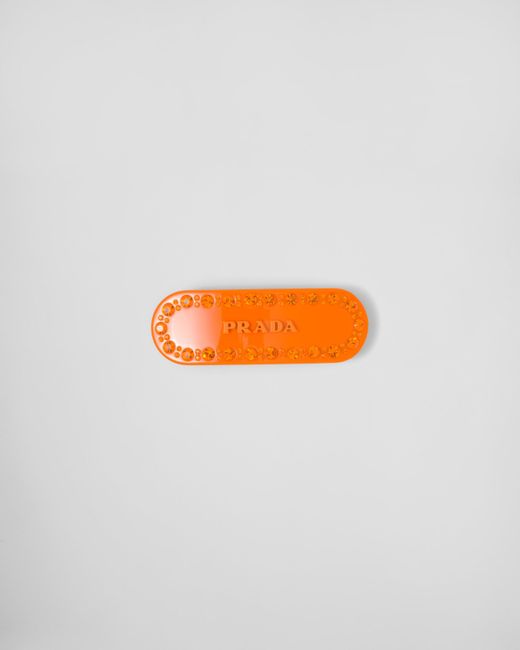 Prada Orange Plex Hair Clip