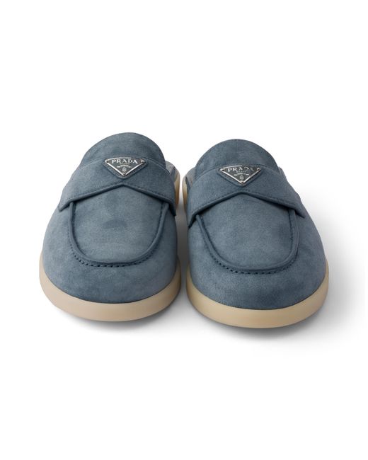 Prada Blue Suede Mules for men