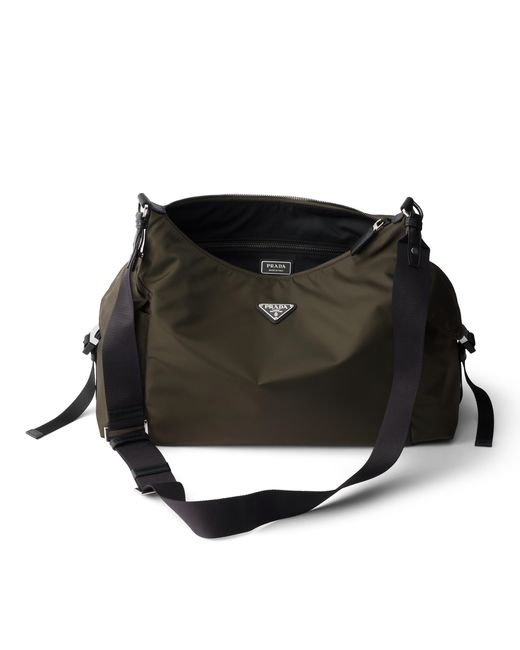 Prada Black Explore Re-Nylon And Leather Bag for men