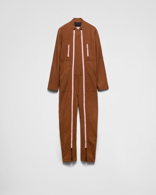 Prada Cotton Jumpsuit in Brown for Men | Lyst