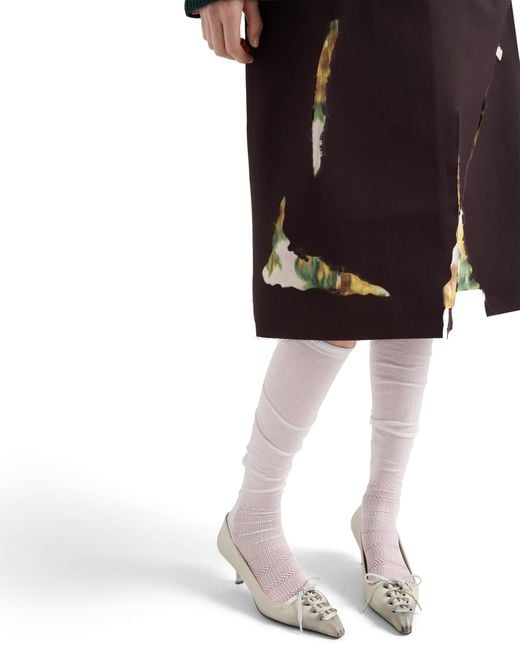 Prada White Antiqued Leather Pumps