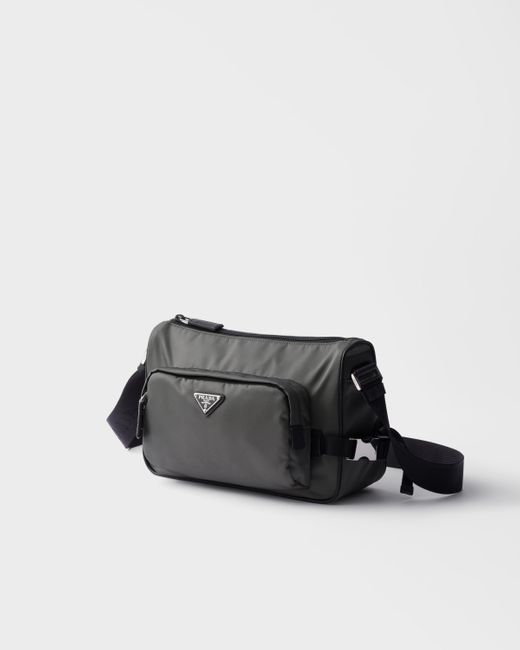 Prada Black Medium Re-Nylon And Saffiano Leather Shoulder Bag for men