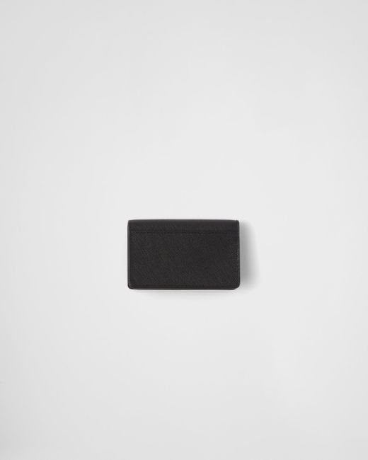 Prada White Saffiano Leather Card Holder for men