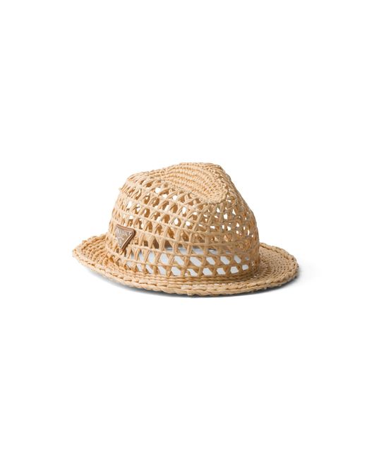 Prada Gehäkelter Fedora-Hut, Herren, Größe in Brown für Herren
