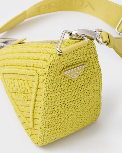 Prada Yellow Triangle Crochet Bag