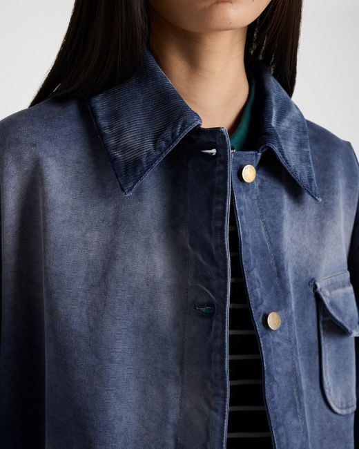 Veste De Camionneur En Toile Prada en coloris Blue