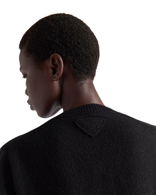 Prada Black Wool And Cashmere Crew-neck Sweater