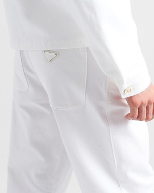 Prada White Bull Denim Jeans for men
