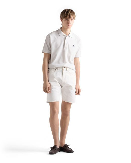 Prada White Old Denim Bermudas for men