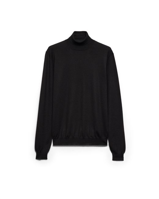 Jersey De Cuello Alto En Seda Y Cachemir, Hombre, Talla Prada de hombre de color Black