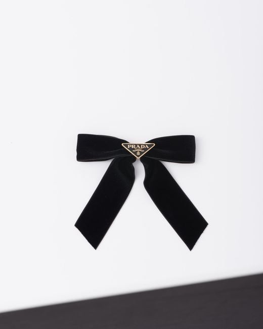 Prada Black Velvet Hair Clip