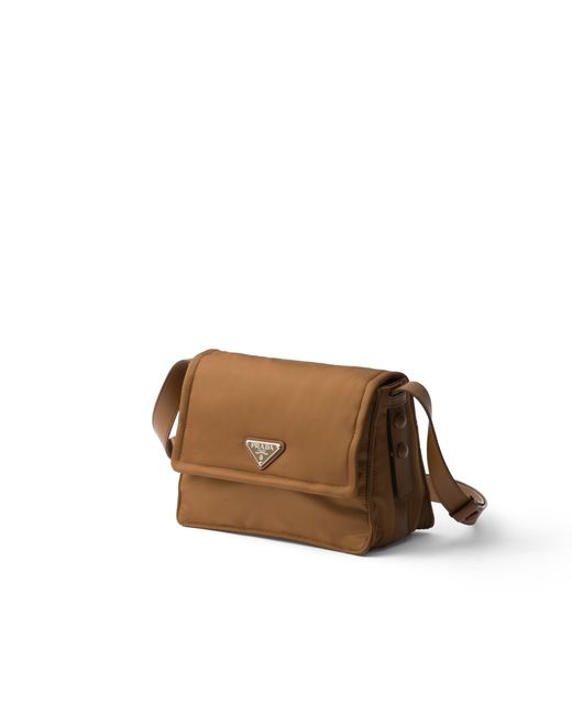 Prada Brown Traveller Small Padded Re-Nylon Shoulder Bag