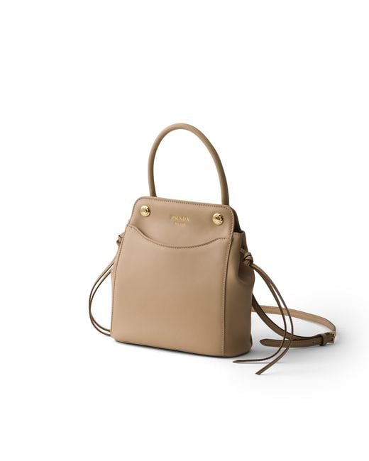 Prada Natural Carry Mini Leather Handbag