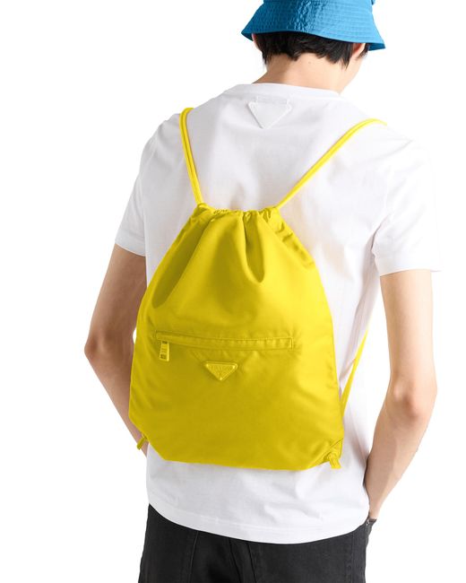 Prada Yellow Re-Nylon Drawstring Backpack