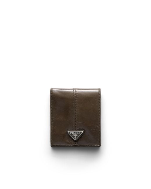 Prada Green Leather Wallet With Coin Purse for men