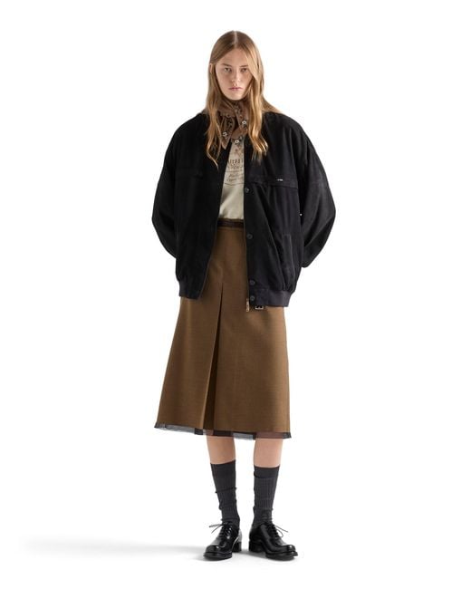 Prada Black Suede Blouson Jacket