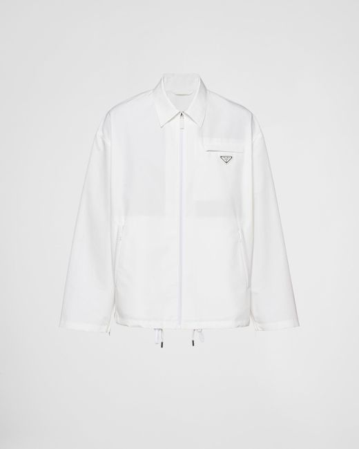 Prada White Technical Poplin Jacket for men