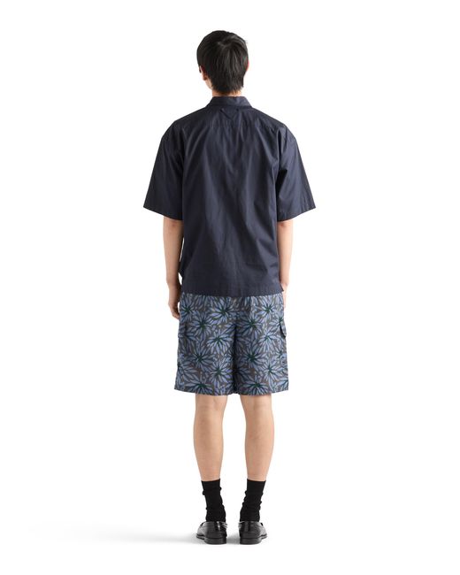 Prada Blue Printed Re-Nylon Swim Trunks for men