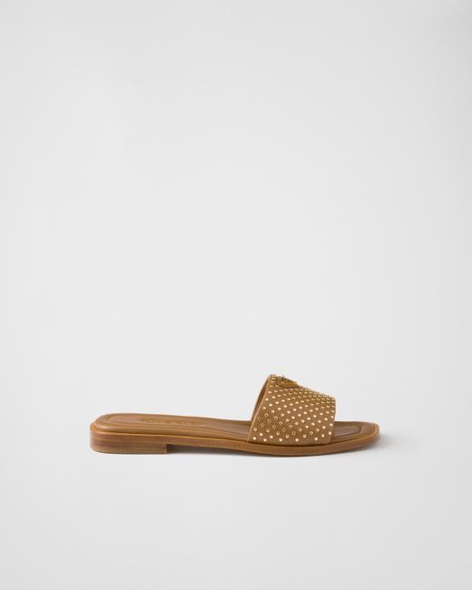 Prada Multicolor Pantoletten Aus Nappa-Leder