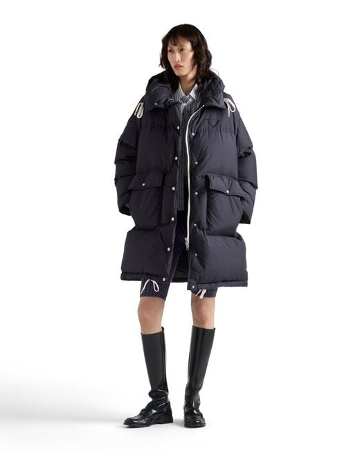 Prada Blue Soft Canvas Down Parka