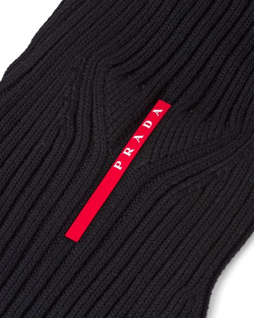 Prada Black Wool Balaclava for men