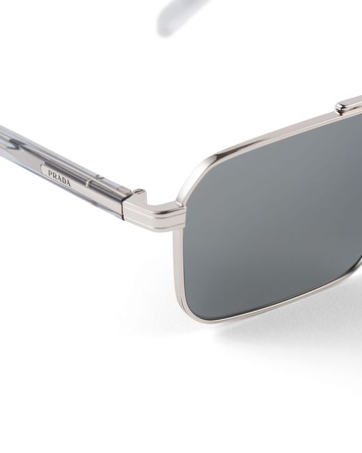 Prada Gray Sunglasses With Logo for men