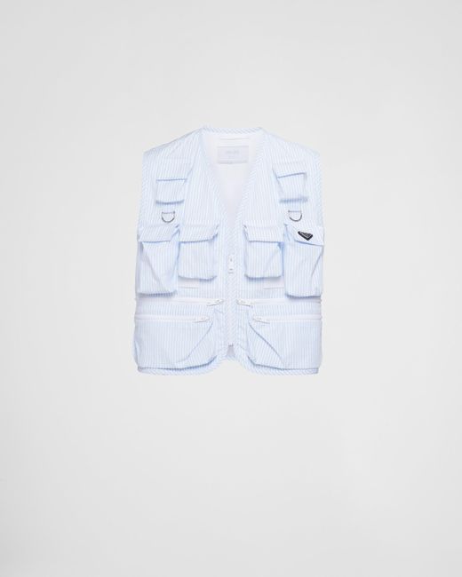 Prada Blue Cotton Vest for men