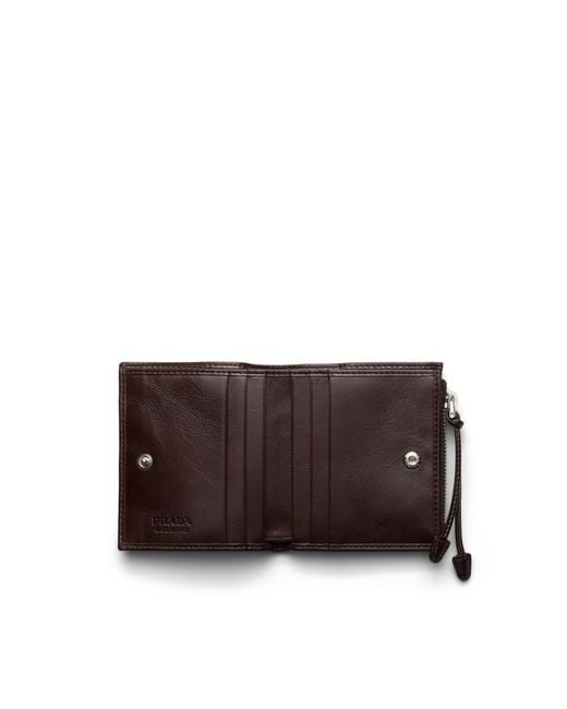Prada White Small Leather Wallet for men