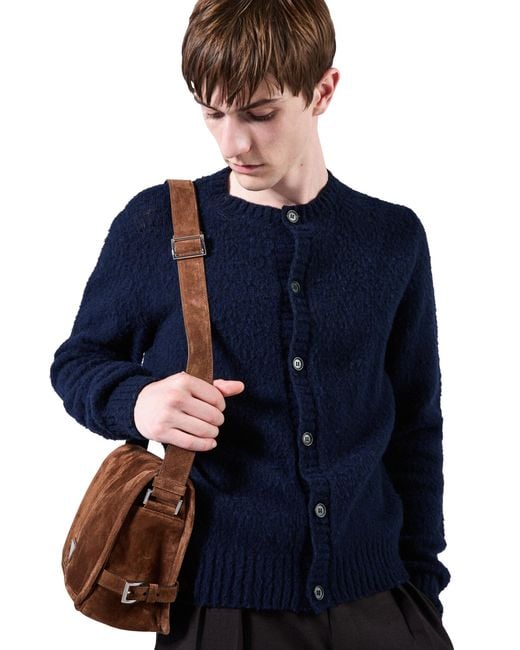 Prada Brown Suede Shoulder Bag for men