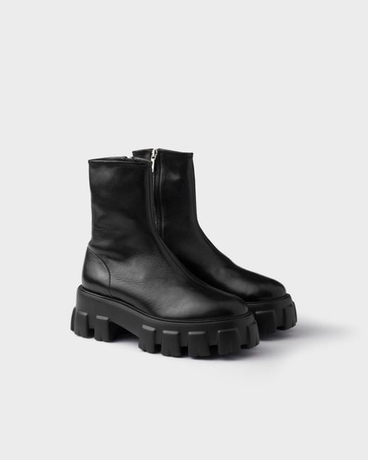 Bottines Monolith En Cuir Nappa Stretch Prada en coloris Black
