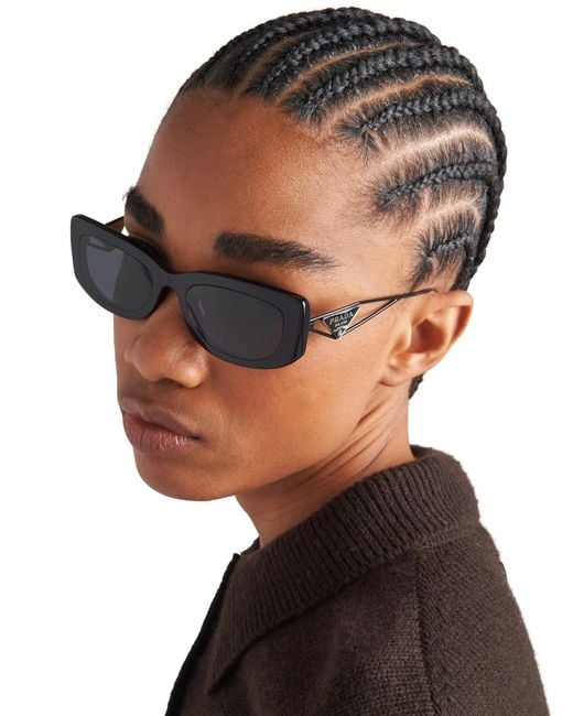 Prada Black Sunglasses With Triangle Logo
