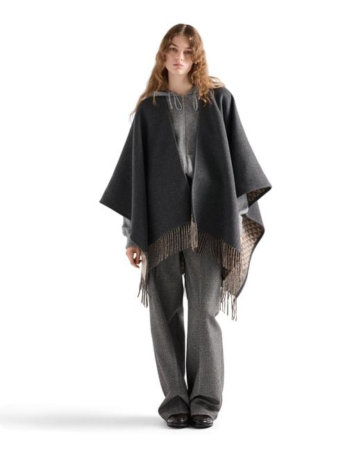 Poncho Double di Prada in Black