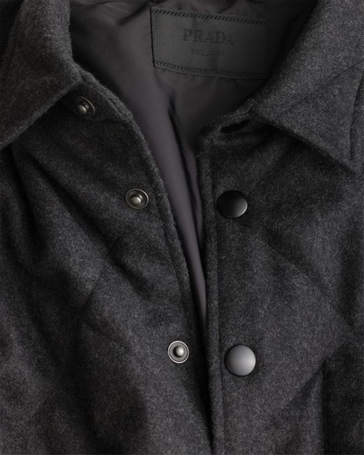 Camisa Acolchada De Cachemir, Hombre, Talla Prada de hombre de color Black