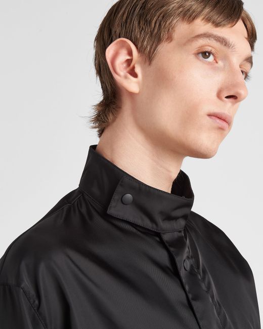 Camicia In Re-nylon di Prada in Black da Uomo