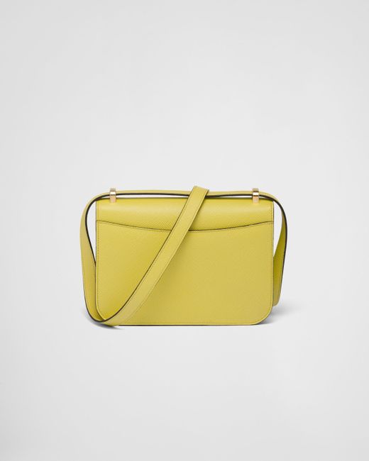 Prada Yellow Emblème Saffiano Shoulder Bag