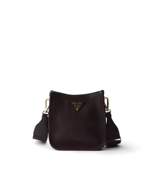 Prada White Mini Leather Shoulder Bag, Dark