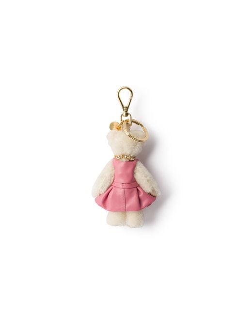 Prada Pink Teddy Keychain Charm