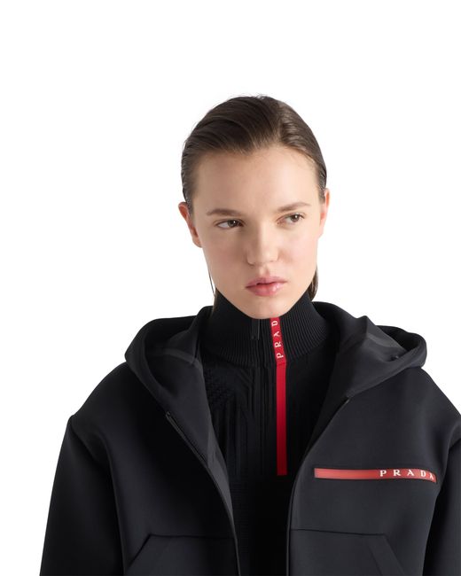 Jersey De Cuello Alto En Re-Nylon, Mujer, Talla Prada de color Blue