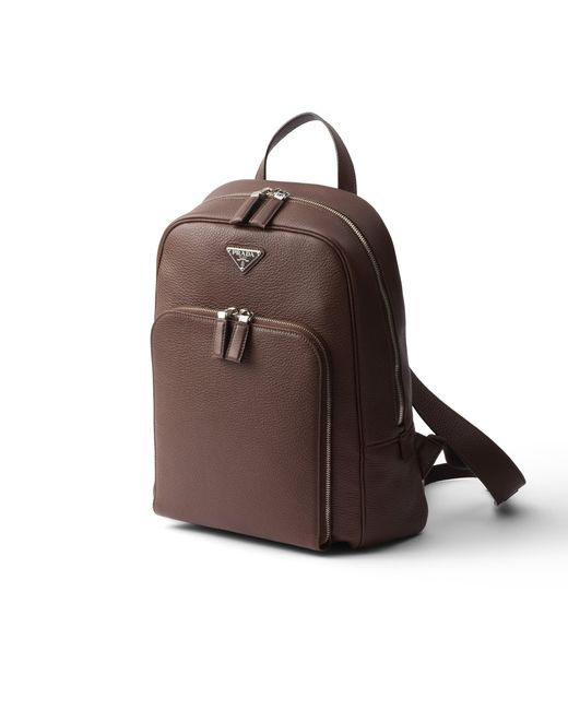 Prada Brown Leather Backpack for men