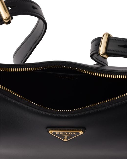 Prada Black Arqué Small Leather Shoulder Bag