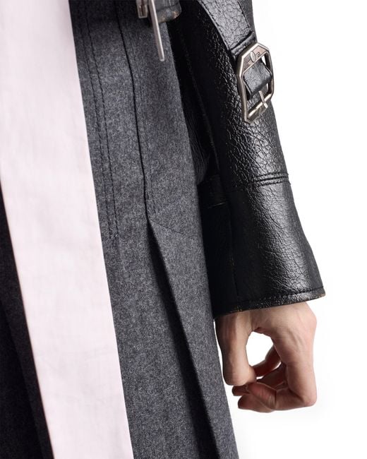 Prada Gray Pleated Flannel Skirt