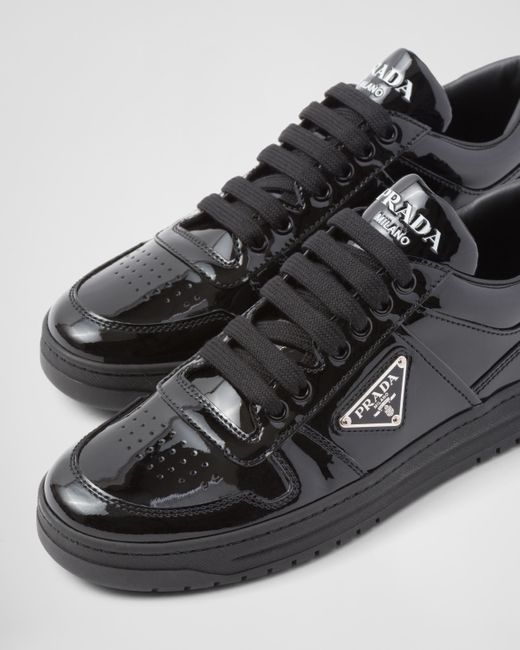 Prada Black Downtown Patent Leather Sneakers