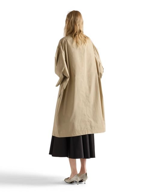 Prada Natural Single-Breasted Cotton Canvas Coat