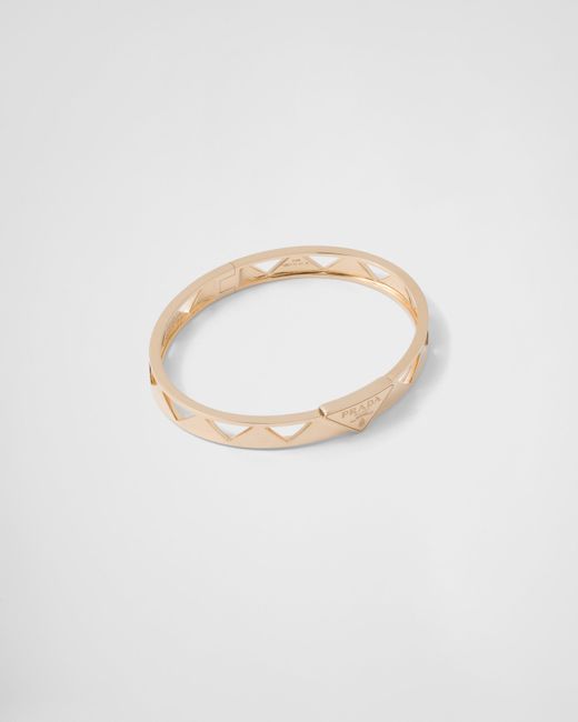 Prada White Eternal Cut-Out-Armreif Aus Gelbgold