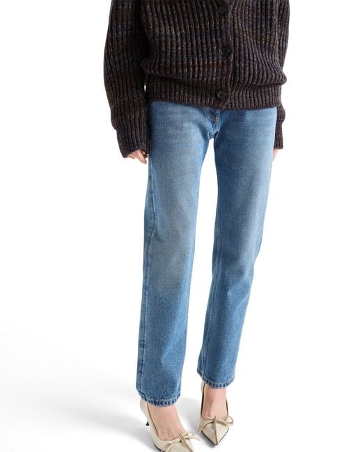 Prada Blue Straight-Leg Denim Jeans