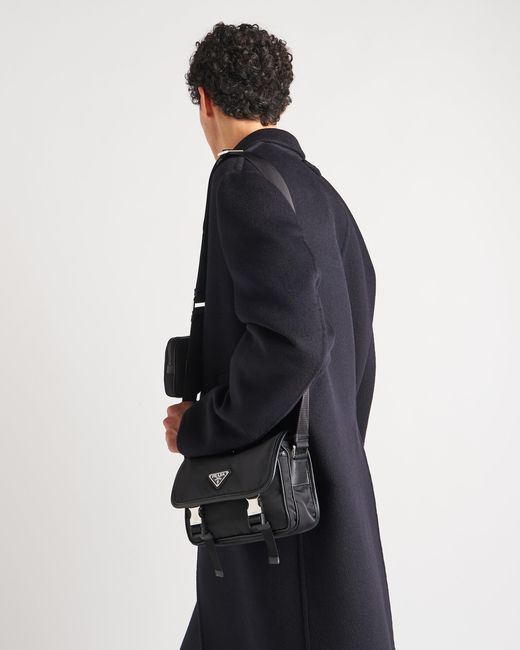 Prada Black Re-Nylon And Saffiano Leather Shoulder Bag for men