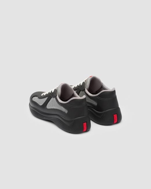 Prada Black America'S Cup Soft Rubber And Bike Fabric Sneakers
