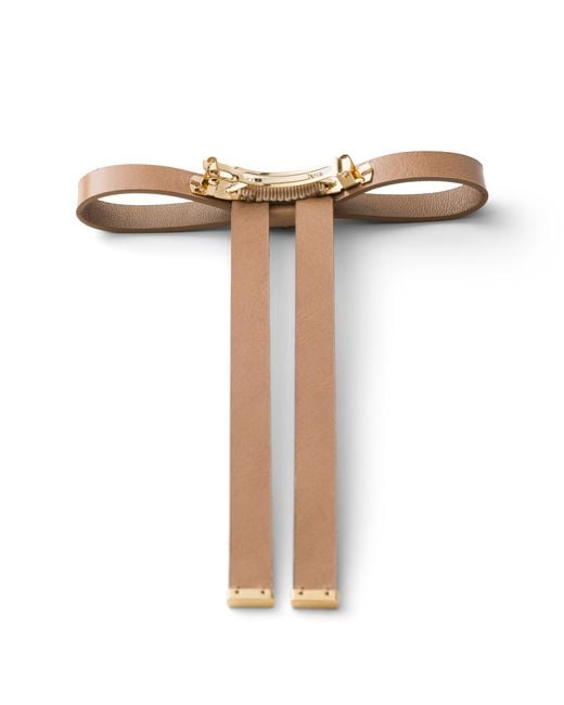 Prada White Leather Hair Clip