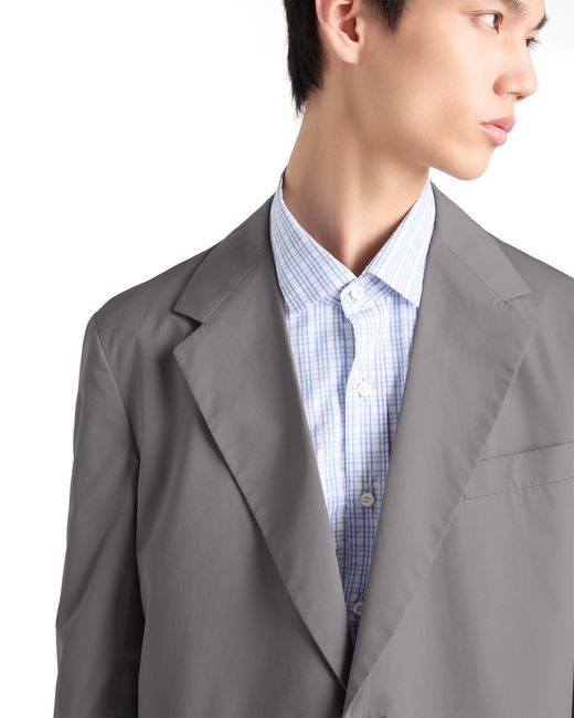 Prada Gray Single-Breasted Cotton Jacket for men
