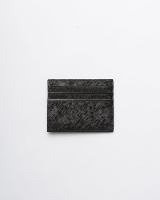 Prada White Saffiano Leather Card Holder for men